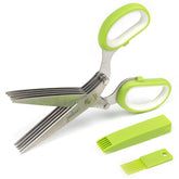 Jenaluca 5 Blade Herb Scissors handle closeup for comfortable precise herb chopping
