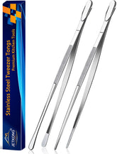 JETKONG 2pcs 14-inch food tweezers for precise handling and safe gripping.