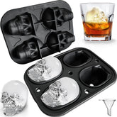 JETKONG skull ice mold four cavities for bold whiskey cubes.