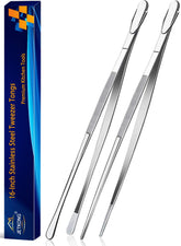 JETKONG two-pack 16-inch kitchen tweezers for precise grip and food handling.