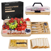 JFIEOEO charcuterie board with lid for elegant entertaining and organized servings.