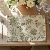 JINCHAN linen floral placemats on table providing surface protection with rustic charm