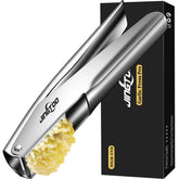 JINGTOO garlic press with dense holes for fast, smooth mince