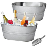 JJXUANER 2-pack 4-gallon galvanized tub for versatile party cooling