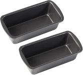 JJYHEHOT 2-pack mini loaf pans in packaging for compact storage and organization