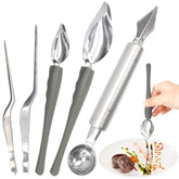 JJYHEHOT 5-piece decorating spoons set for precise dessert plating.
