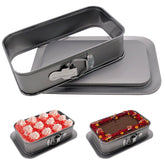 JJYHEHOT rectangular springform pan with removable bottom for easy cheesecake release.