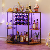JKsmart wine bar cabinet with LED light strip for ambient color
