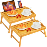 JMLHMXC bed tray table for eating in bed with stable, spill-resistant edge.