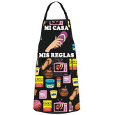 JNIAP Latina Mom Apron front view shows durable polyester for everyday cooking.