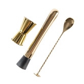 JNWINOG gold muddler 10inch close-up for muddling herbs.