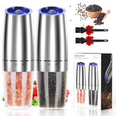 JOBKIM gravity electric salt and pepper grinder set, assembled, for effortless seasoning at the table