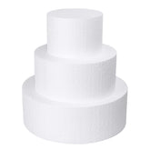JOBVERT 3-tier foam cake dummy in white showing 4-inch 6-inch and 8-inch tiers for decorating practice.