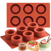 JOERSH round silicone mold for cookie shot glasses with six cavities.