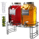 JOFUYU 2-gallon glass drink dispensers add a stylish setup for parties.