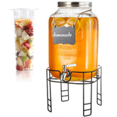 JOFUYU 2-gallon glass drink dispenser with stand for stylish party service