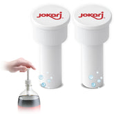 Jokari Fizz Keeper pump cap on a 2-liter bottle preserves carbonation.