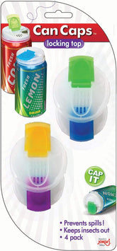 Jokari soda can covers with clip-on lid keeps drinks fresh and spill-free.