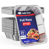 JOLLY CHEF 9x13 aluminum pan with lid closeup showing sturdy construction for transport