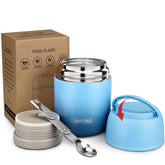 JOOPETALK 17oz insulated lunch jar blue keeps meals hot or cold on the go