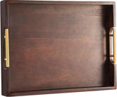 Joy&Grace ottoman tray in acacia wood with natural grain for stylish living room decor