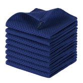 Joybest cotton kitchen dish cloths in navy close-up, ultra soft and highly absorbent.