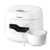 Joydeem ceramic inner pot close-up showing smooth non-stick surface for easy cleaning and even heating.