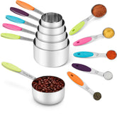 Joyhill stainless steel measuring cups with precise sizes for dry and liquid ingredients