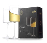 JoyJolt Claire white wine glasses two-pack showcase elegant stemware for refined entertaining