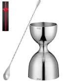 JOYONE Bell cocktail jigger with precise 1oz and 2oz marks for accurate pours.