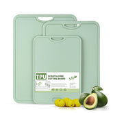 JOYZAN TPU cutting boards set of 3, top view, compact for small kitchens