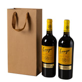 JPORSHU wine bag two-bottle capacity in kraft paper, ideal for gifting.