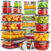 JSCARES 52-piece set of rectangular containers with airtight lids for organized meal prep