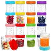 Jucoan 16-pack glass jars with 6oz capacity for precise portions.