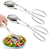 Jucoan buffet tongs 10in in polished steel for serving salads and bread