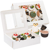 Jucoan cupcake boxes with window display showcase desserts while staying fresh.