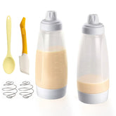 JUGGPENG 2-pack batter dispensers enable precise pours for pancakes and waffles.