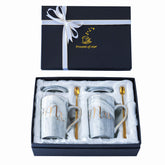 Jumway Mr mug grey with unique pattern ideal for couples' morning coffee