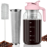 JunVpic cold brew pitcher full-jar view shows 64-ounce capacity for family-sized beverages.