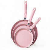 JUSTUP 10-inch pink nonstick frying pan with easy release for everyday cooking.
