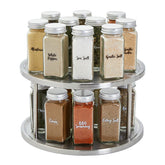 Juvale 2-Tier Lazy Susan on countertop enables quick spice access
