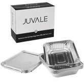 Juvale aluminum pans with lids, 9x13 size, ideal for bake-and-serve holiday meals.