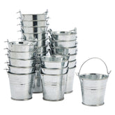 Juvale mini metal buckets front view, showcasing compact 2x2 size for favors