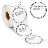 Juvale this drink belongs to stickers for cups, 2inch diameter, easy drink identification at events.