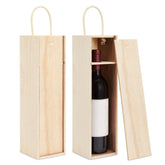 Juvale wooden wine box with an unfinished lid for customization and gifting.