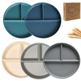 K Y KANGYUN 5-piece divided plate set on table, sturdy and practical.