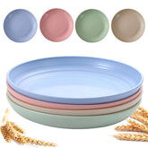 K Y KANGYUN 9in green plate, unbreakable wheat straw, ideal for kids' meals