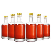 Kaachli clear glass bottle with cork stopper for wine storage and beverages