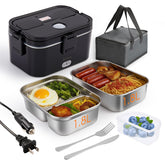 Kabbas 1.8L lunch box, front view, portable and ready to heat meals at the office.