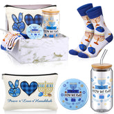 Kacctyen Hanukkah glass cup 18 oz for daily use with festive design